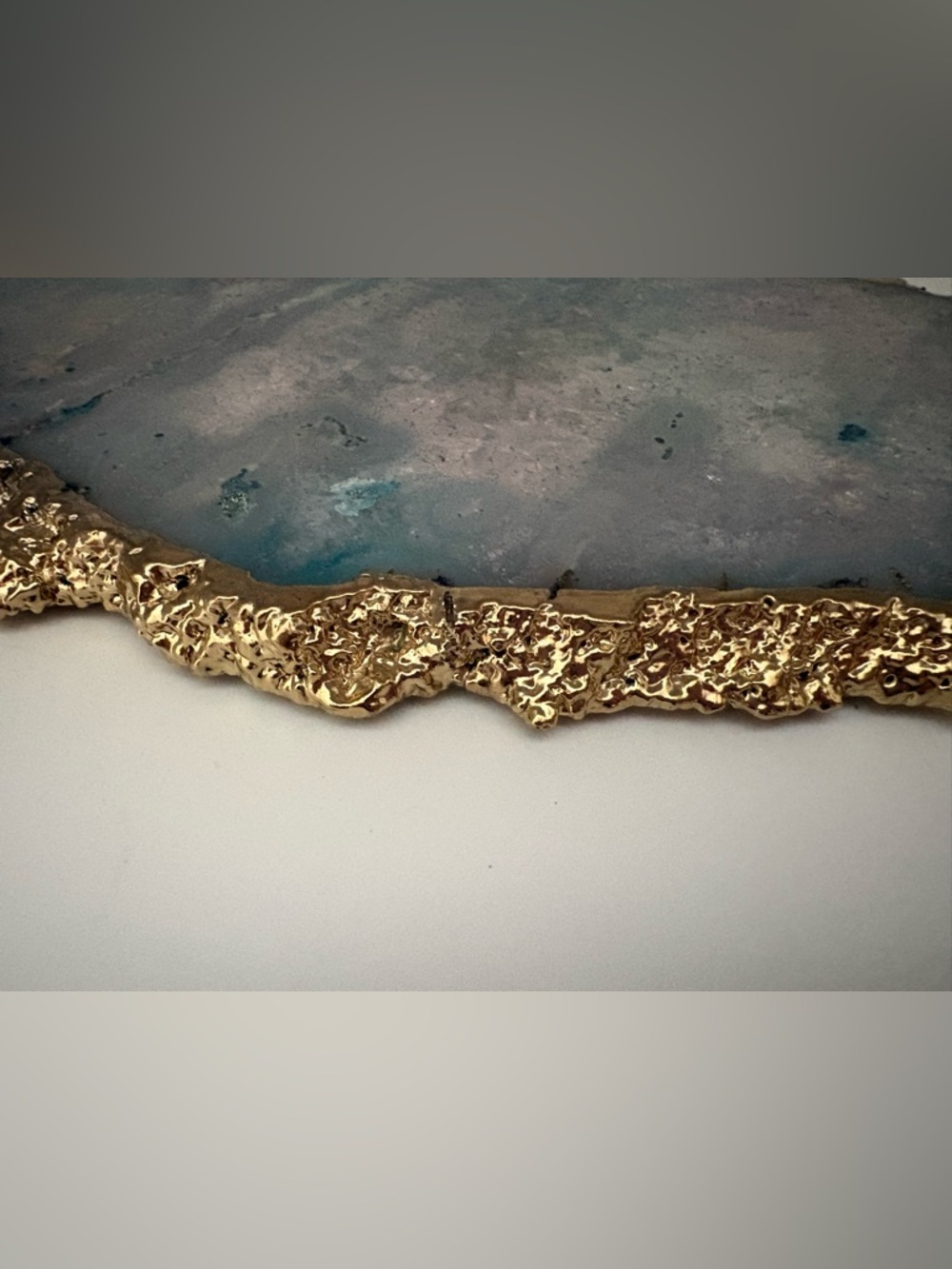 Anthropologie Gilded Agate Blue Quartz Cheese Serving Tray Platter New - Picture 6 of 13